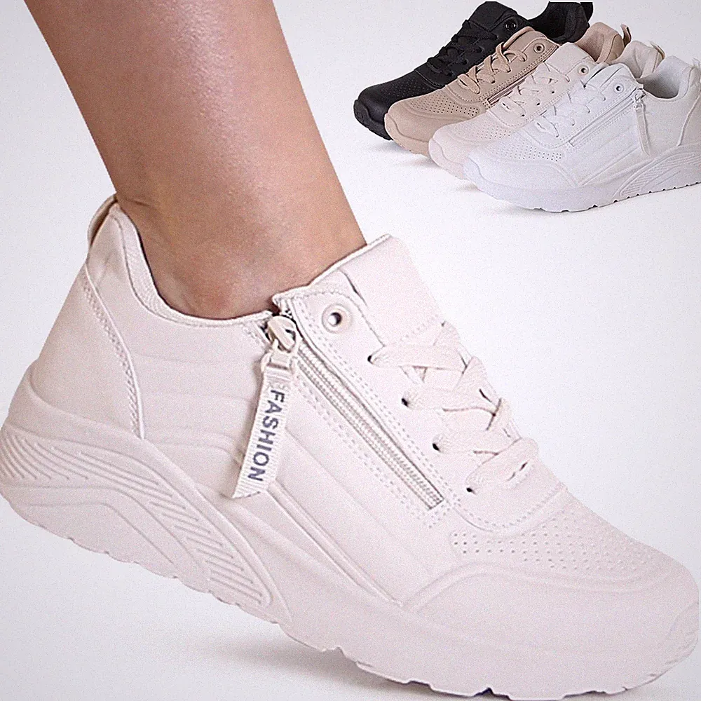 Damenschuhe Plateau Sneaker Keilabsatz Turnschuhe Keil Halbschuhe Sportschuhe