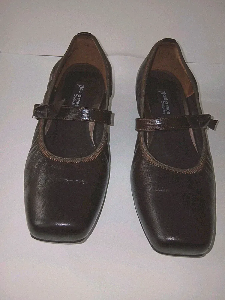 Damenschuhe, Riemchen-Pumps, Leder, dunkelbraun, Größe 6,5; Fa. Paul Green