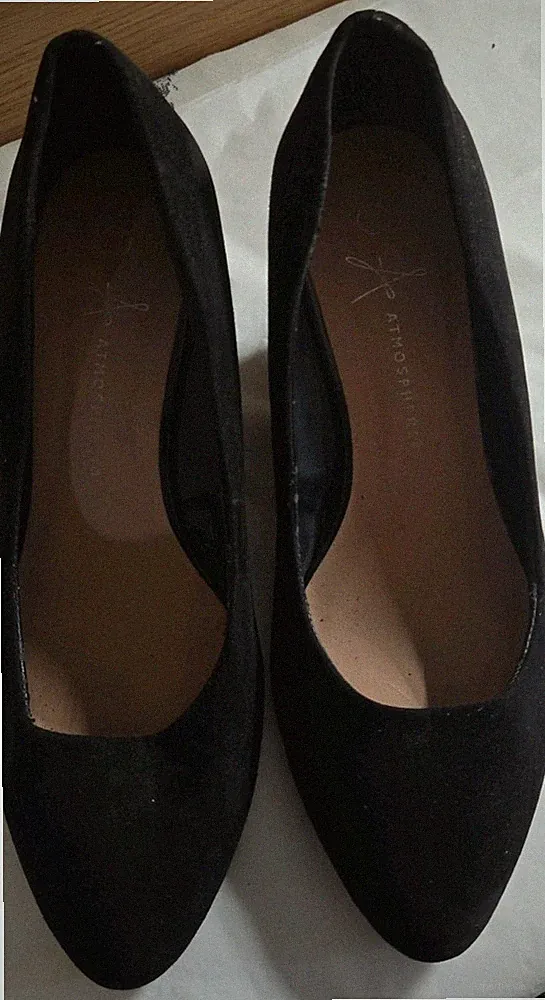 Damenschuhe schwarz Atmosphere Wildleder Keilabsatz Top Zustand