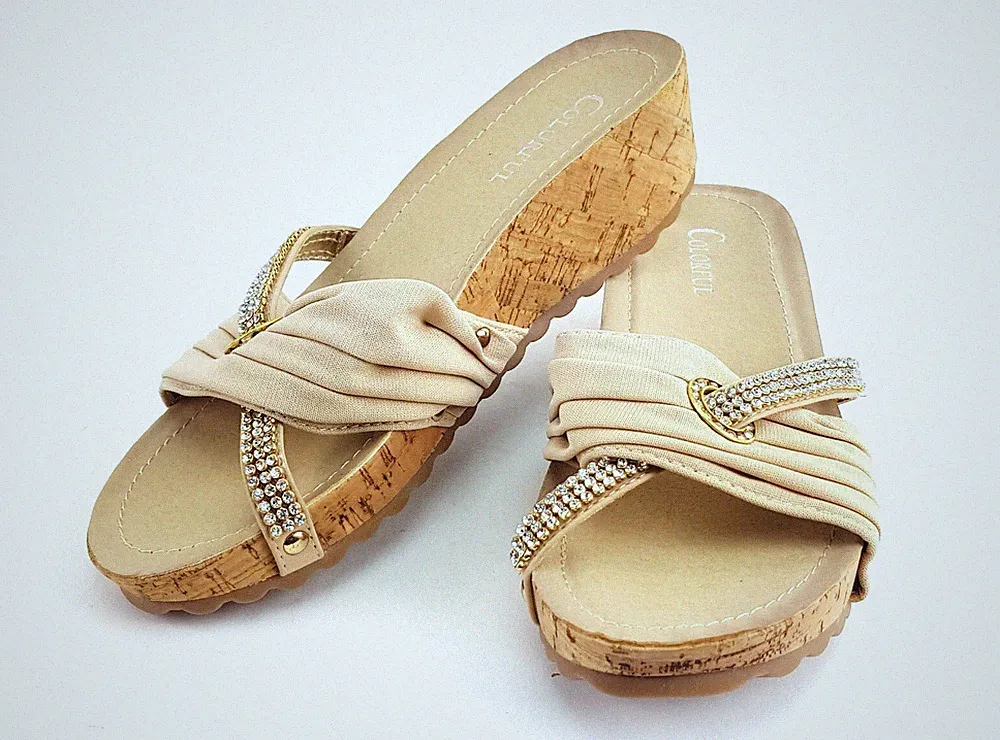 Damenschuhe Sommer Schuhe Sandalen Kork-Keilabsatz Gr. 36 NEU