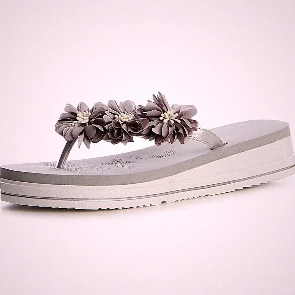 Damenschuhe Zehentrenner Blume Plateau Sandaletten Sandalen Derby Keilabsatz