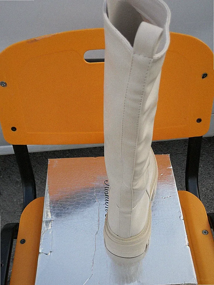 Damenstiefel Beige Stiefeletten Mädchen Ohne Reißverschluss Keilabsatz Größe 39