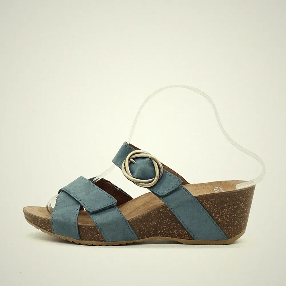 Dansko Damen Sandalen EU 39 Sandale Keilabsatz Blau Komfort Fußbett