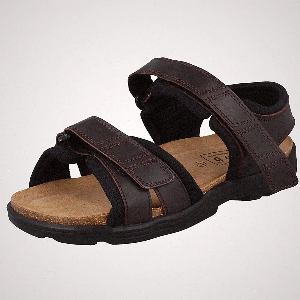 DB Shoes Herren Ledersandalen Weite Passform Verstellbarer Riemen Offene Zehen