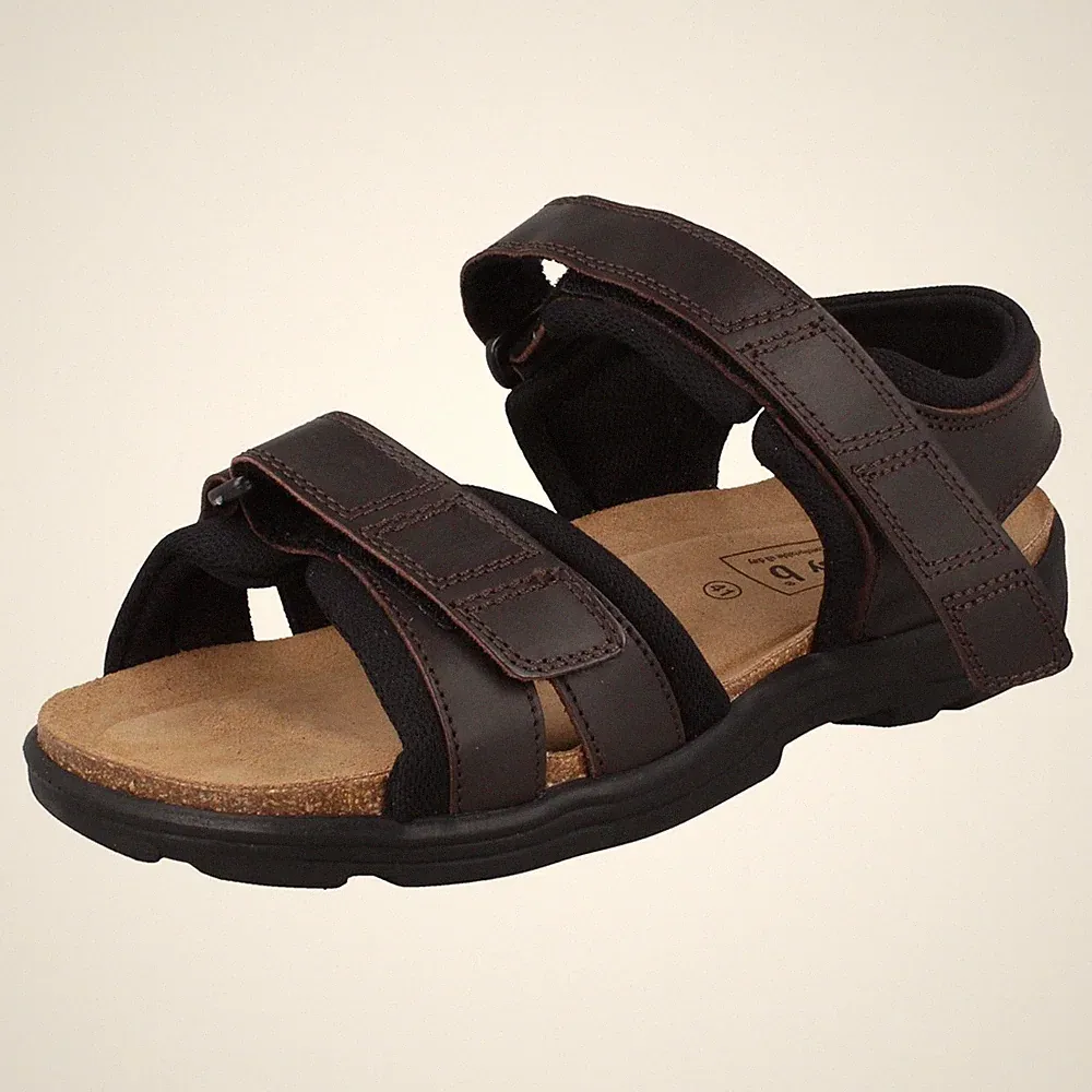 DB Shoes Herren Ledersandalen Weite Passform Verstellbarer Riemen Offene Zehen