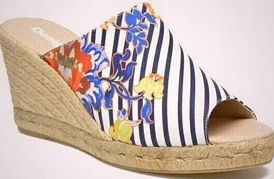 DESIGUAL Schuhe Damenschuhe Clogs Sandale Blumen Streifen Gr. 40 Meer