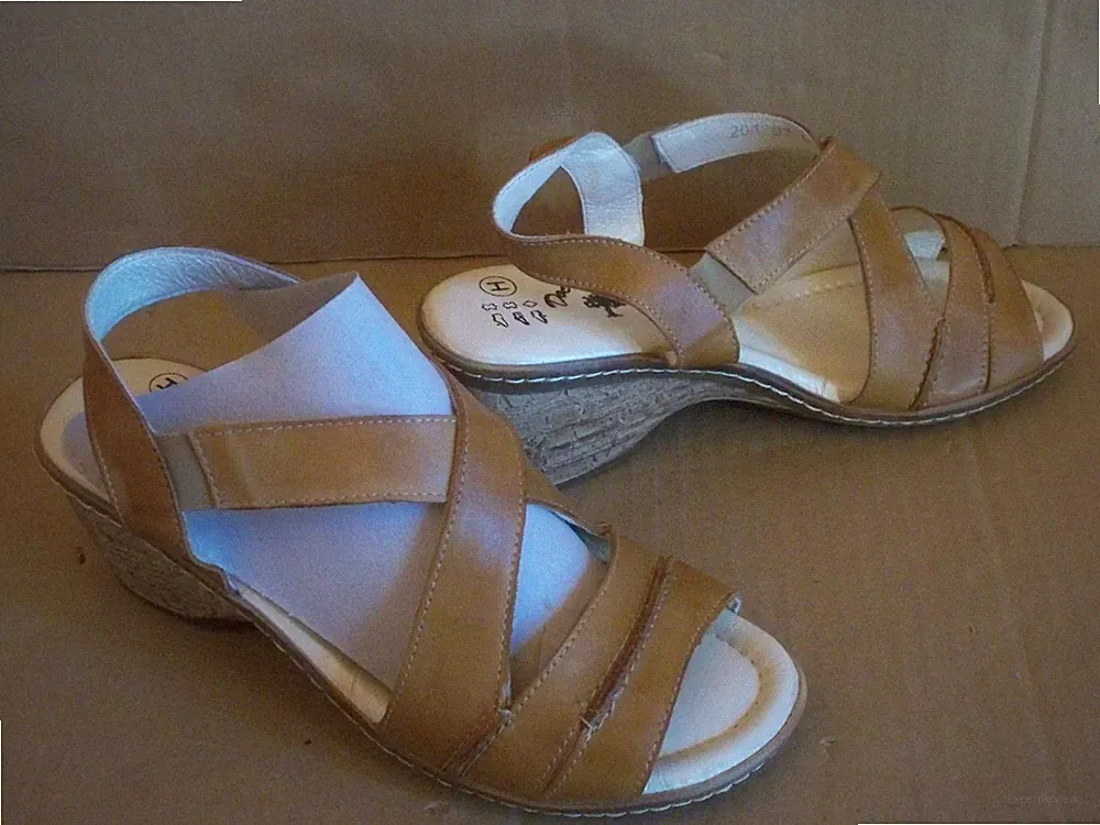 Doc Comfort Riemchensandalette Leder Cognac Weite H Gr 37