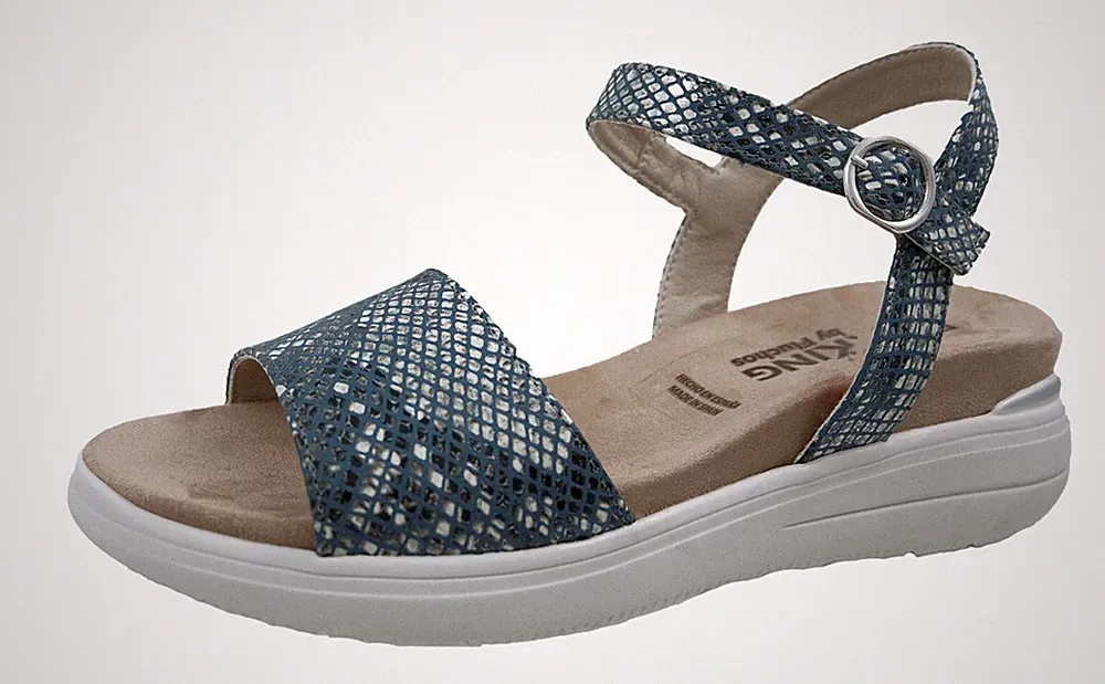 Dorking Damen Sandalen Mit Keilabsatz Aus Leder Silber D8516 5 cm
