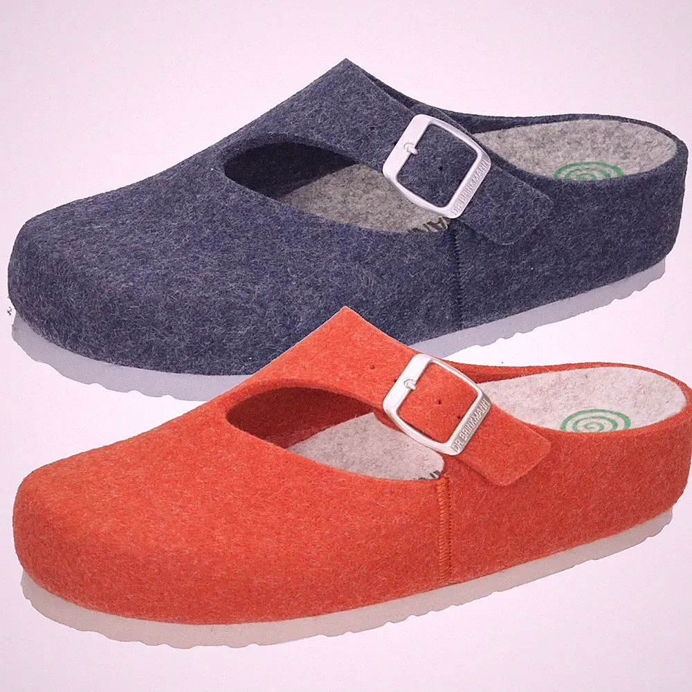 Dr. Brinkmann Damen Hausschuhe Pantoffeln Keilabsatz Filz 330004