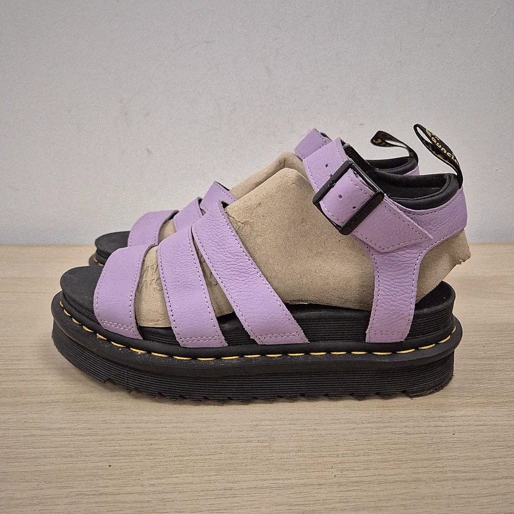 Dr. Martens Blaire Damen-Sandalen Größe UK 6 lila Leder Riemchen Plateau