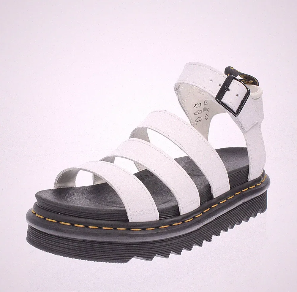 Dr. Martens Blaire Hydro - Plateau Sandalen aus weißem Leder - Damen Schuhe