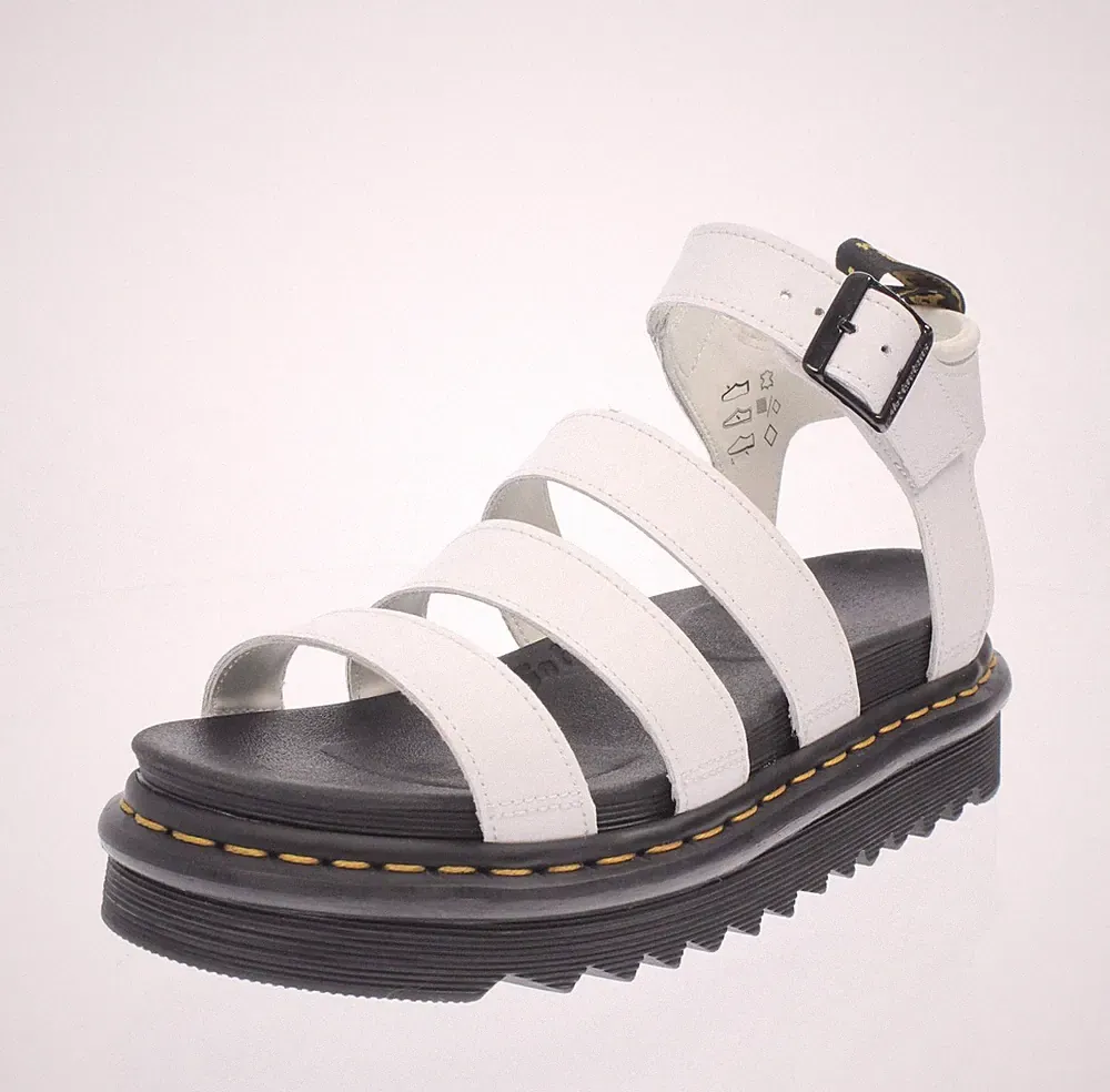 Dr. Martens Blaire Hydro - Plateau Sandalen aus weißem Leder - Größe 37 [4 US 23