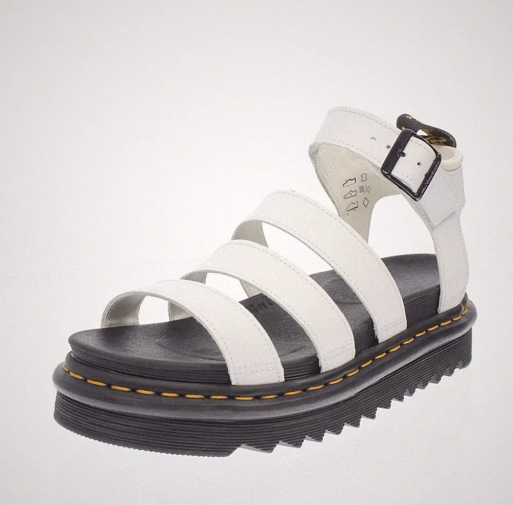 Dr. Martens Blaire Hydro - Plateau Sandalen aus weißem Leder - Größe 38 [5 US 24