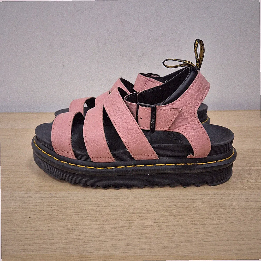 Dr Martens Blaire Pink Leather Chunky Lightweight Plateau Sandals Uk 6 Eu 39