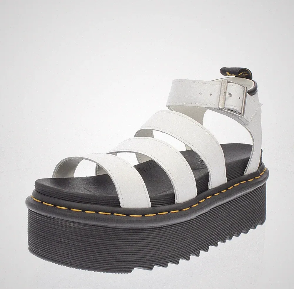 Dr. Martens Blaire Quad - Plateau Sandalen Leder weiß - Größe 37 [4 US 23c