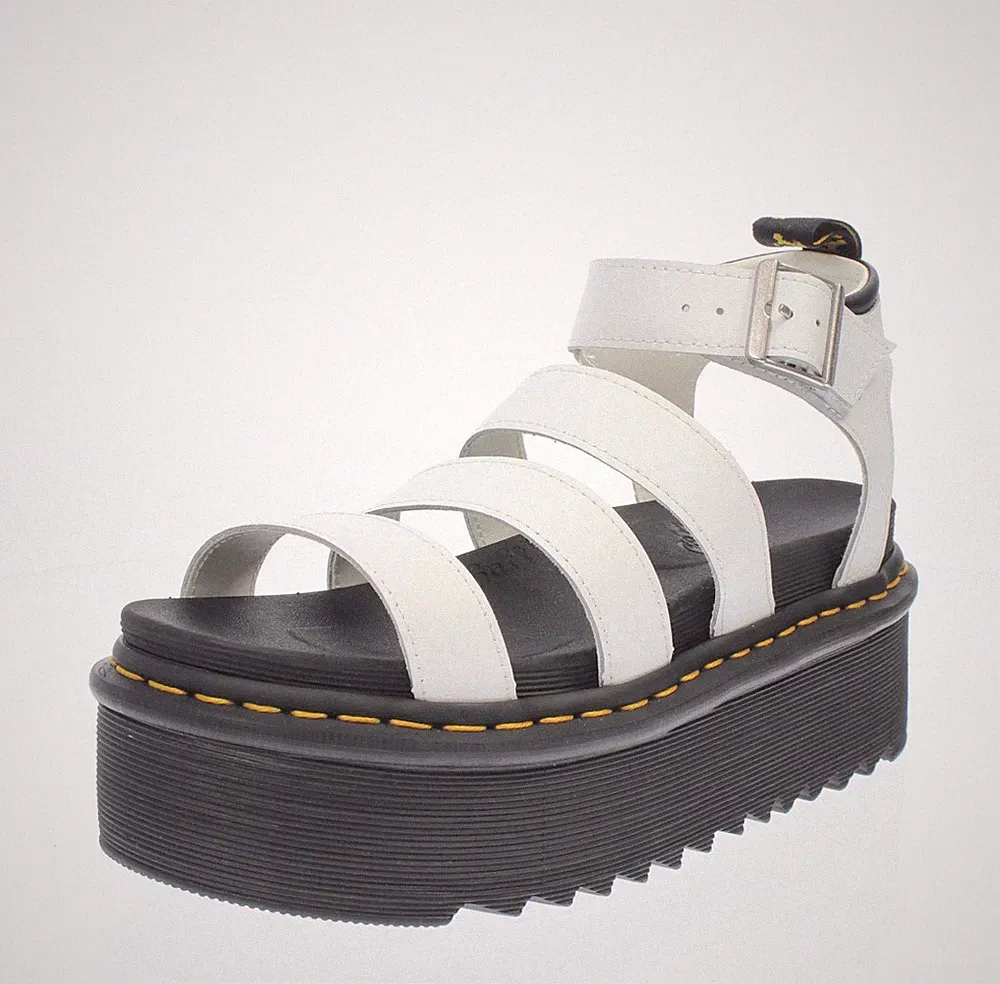 Dr. Martens Blaire Quad - Plateau Sandalen Leder weiß - Größe 37 [4 US 23c
