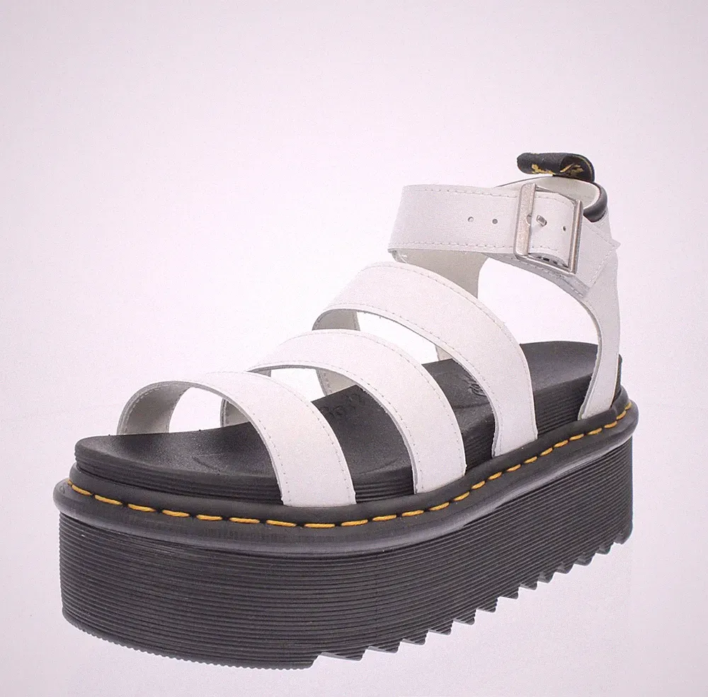 Dr. Martens Blaire Quad - Plateau Sandalen Leder weiß - Größe 38 [5 US 24c