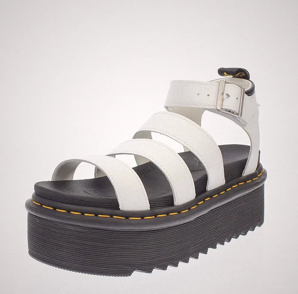 Dr. Martens Blaire Quad - Plateau Sandalen Leder weiß - Größe 39 [6 US 25c