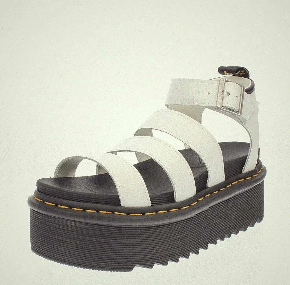 Dr. Martens Blaire Quad - Plateau Sandalen Leder weiß - Größe 39 [6 US 25c