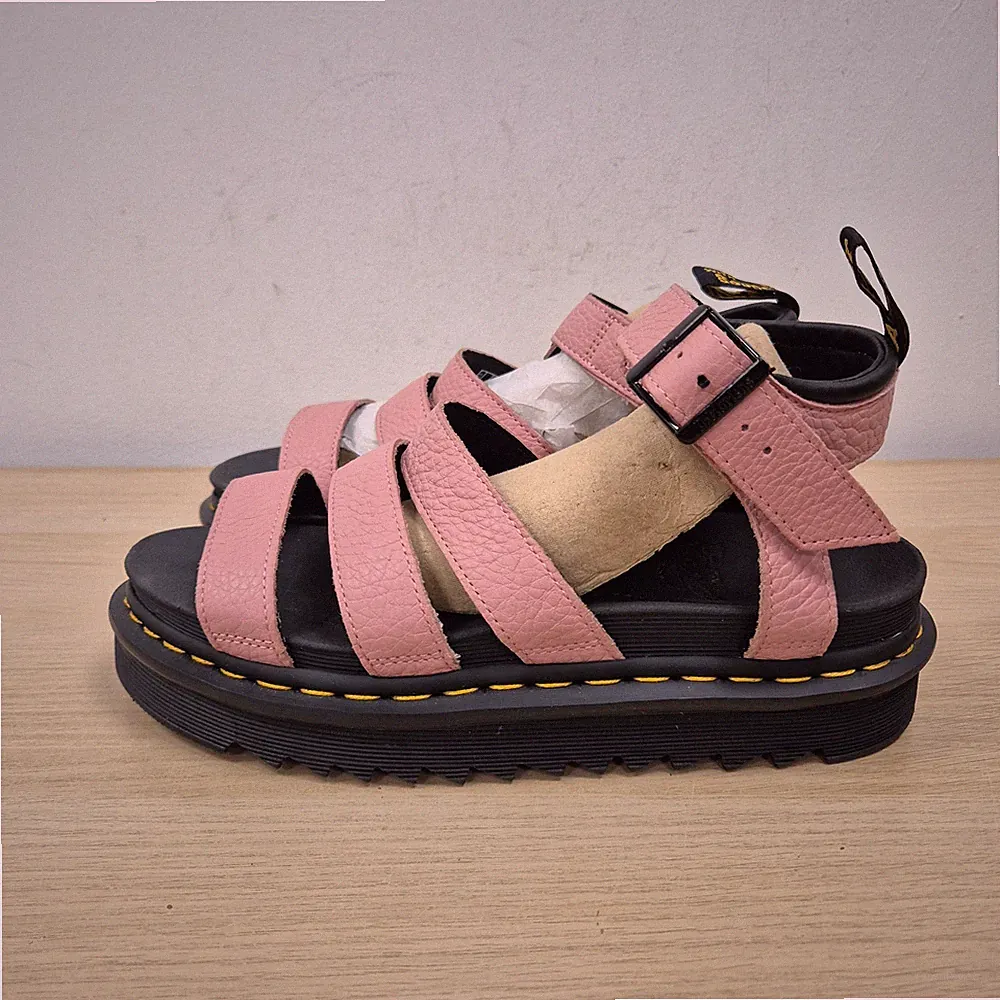 Dr. Martens Blaire rosa Leder klobige Plateau leichte Sandalen Größe UK 6,5