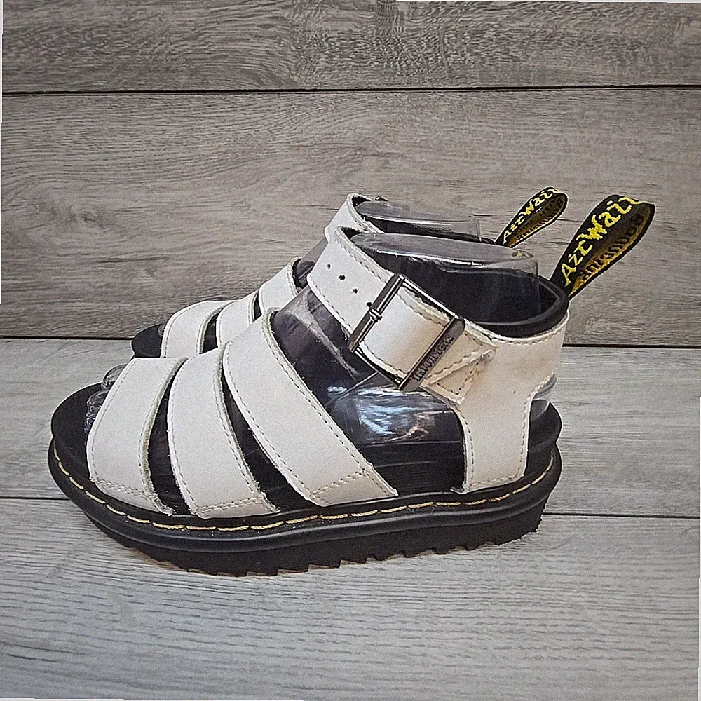 Dr Martens Blaire White Lackleder Sandalen UK 5 EU 38 Plateau Damen