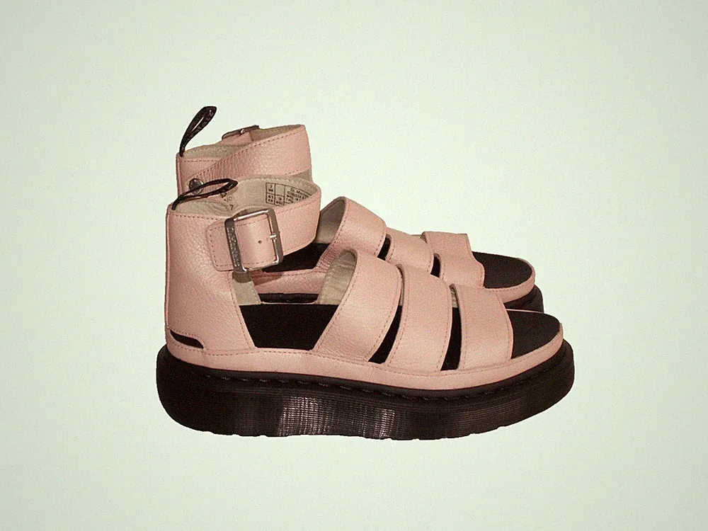 Dr Martens Chunky CLARISSA II QUAD Pink Salt Pisa Leather Sandals UK 7 EU 41 S4
