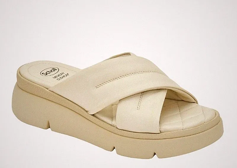 DR SCHOLL BALI CROSS Sandalen Zehentrenner Clogs Absatz Damen Keilabsatz Leder