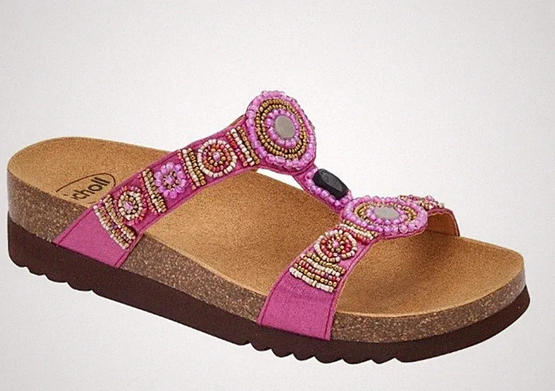 DR SCHOLL NEW BOGOTA WEDGE BioPrint Flip Sandalen Clogs Absatz Damen Keilabsatz