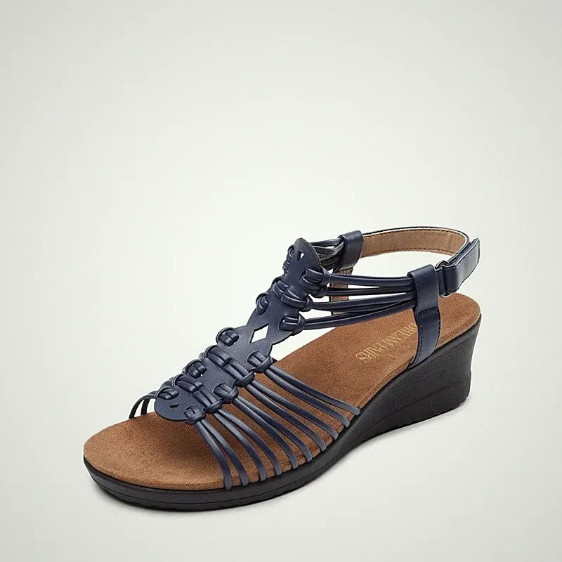 Dream Pair elegante Damen-Espadrille-Plateausandalen marineblau UK-Größe 4,5