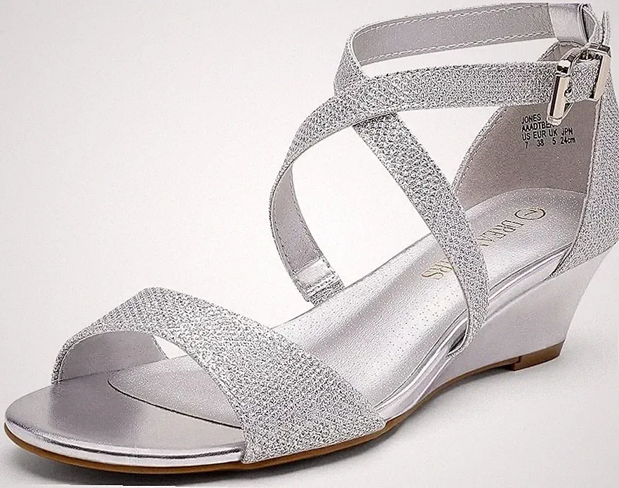 DREAM PAIRS Damen-Sandalen niedriger Keilabsatz Knöchelriemen-Absatz offene Zehenpartie weites Kleid