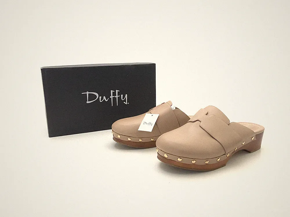 Duffy Damen Sandale Sandalette Pantolette Beige Gr. 37 (UK 4)