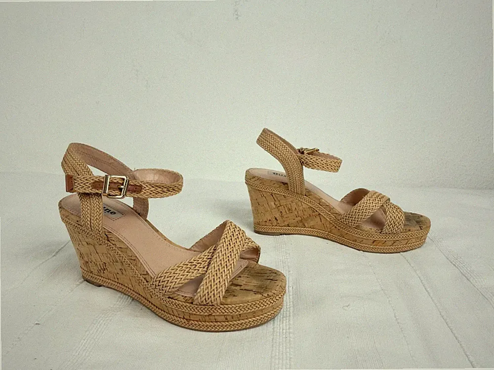 Dune Sandalen Kork Keilabsatz Kelisa braun 38