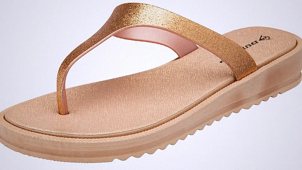 Dunlop Damen-Flip-Flops mit niedrigem Keilabsatz – bequeme Sommer-Strandsandalen