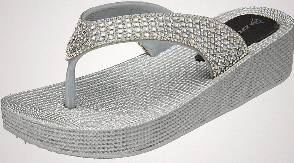 Dunlop Damen-Flip-Flops mit niedrigem Keilabsatz – bequeme Sommer-Strandsandalen