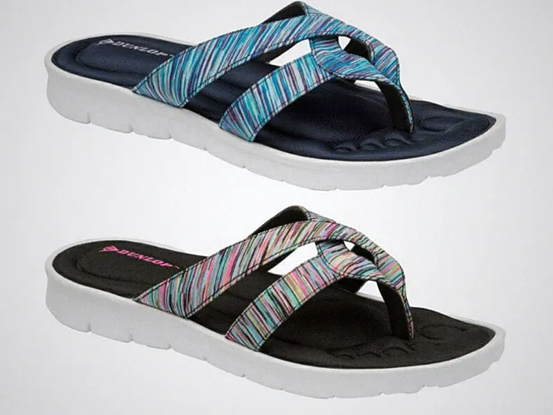 Dunlop Damen-Flip-Flops Sandalen Memory Foam Komfort Sommer Urlaub Strand Schuhe