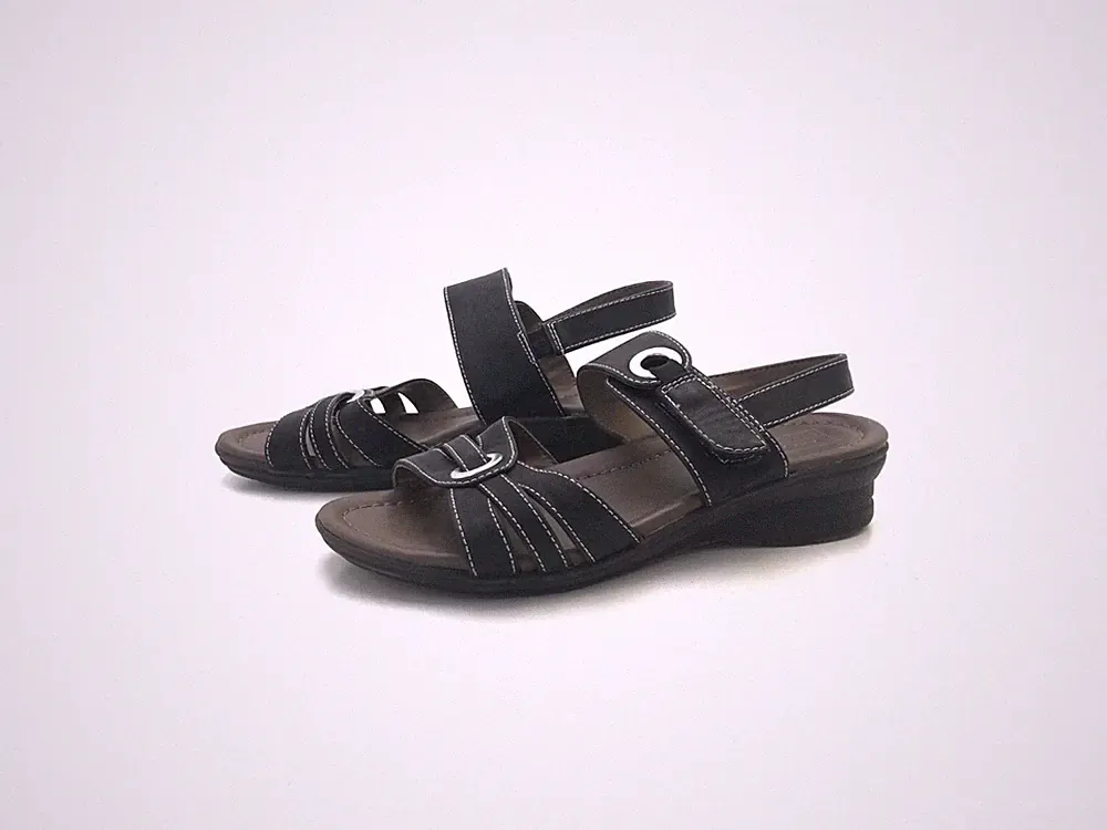 Easy Street Damen Sandale Sandalette Pantolette Schwarz Gr. 37 (UK 4)