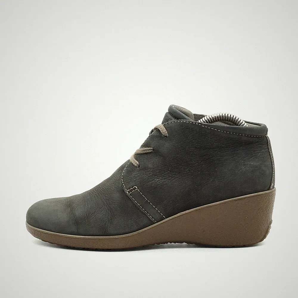 ECCO Damen Comfort Wedge Stiefelette Dunkelgrün Keilabsatz Stiefeletten EU 37