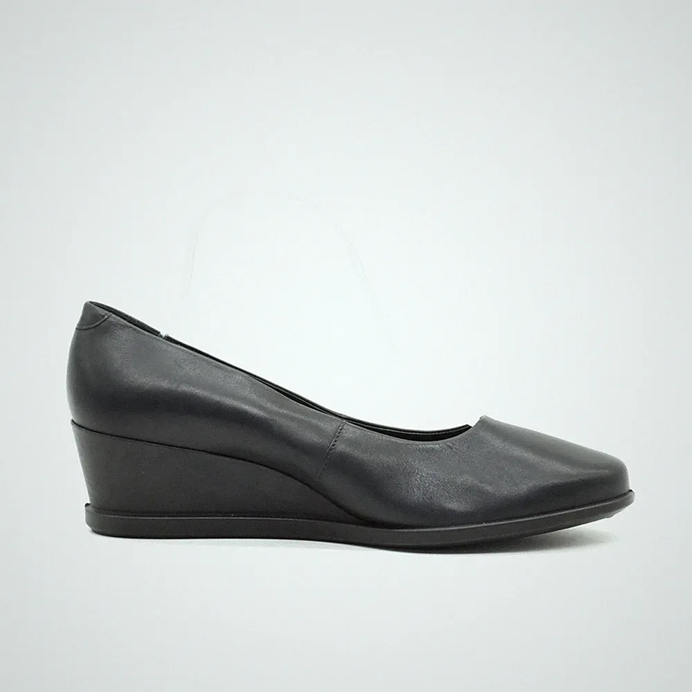 ECCO Damen Danish Design Pumps Schwarz Leder Komfortfußbett Keilpumps EU 39