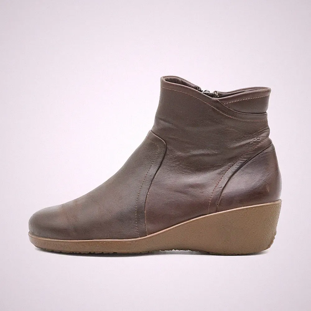 ECCO Damen Keil-Stiefelette Stiefeletten Braun Komfort Keilstiefelette EU 40