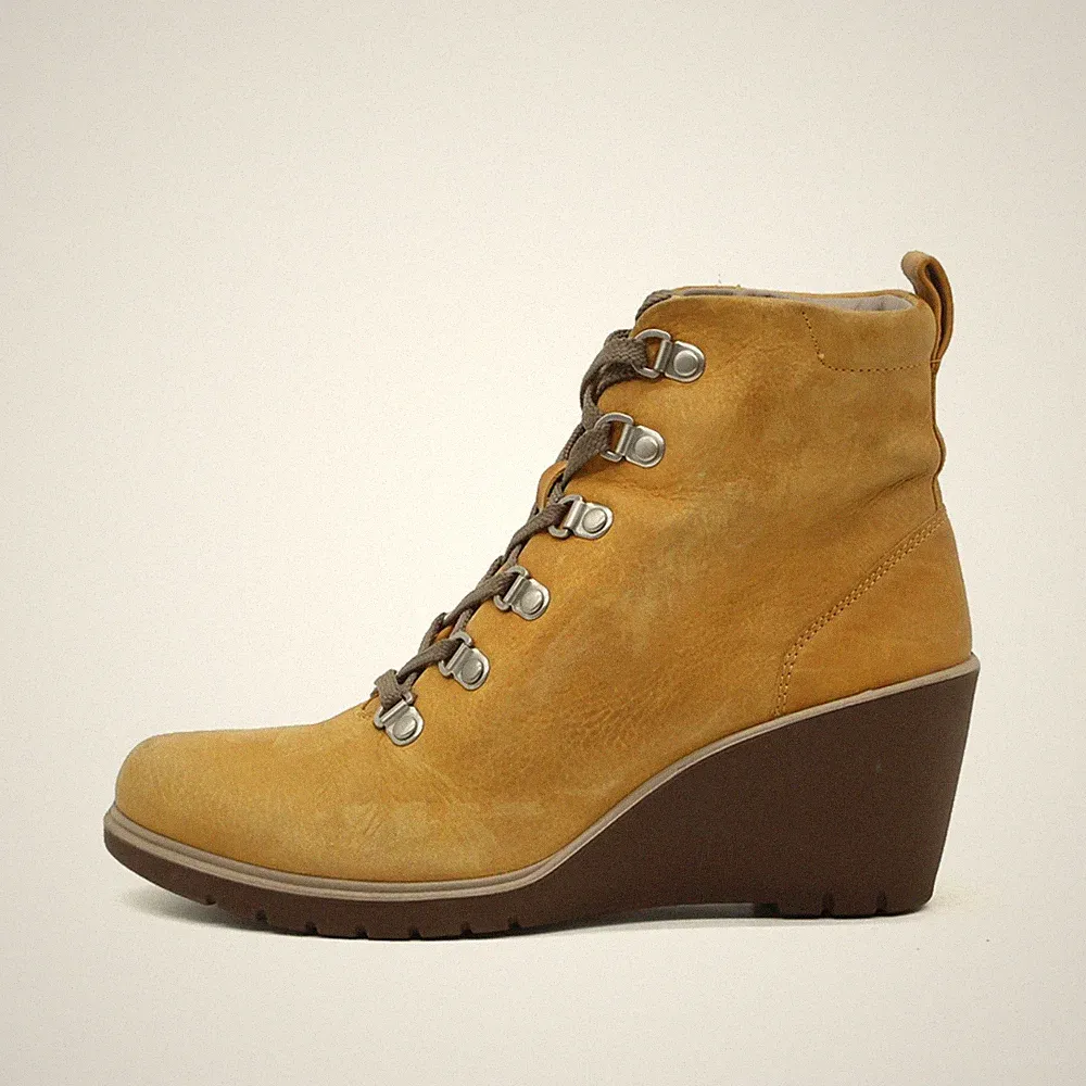 ECCO Damen Keilabsatz Stiefelette Stiefel Gelb Rutschfest Stiefeletten EU 35