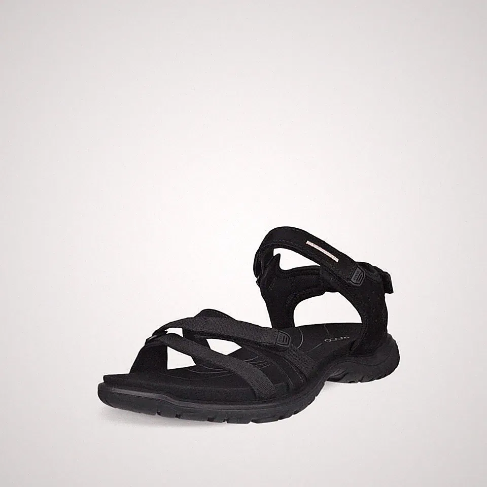 Ecco Damen Sandalen Offroad Roam W bequem schwarz Leder Textil 853303