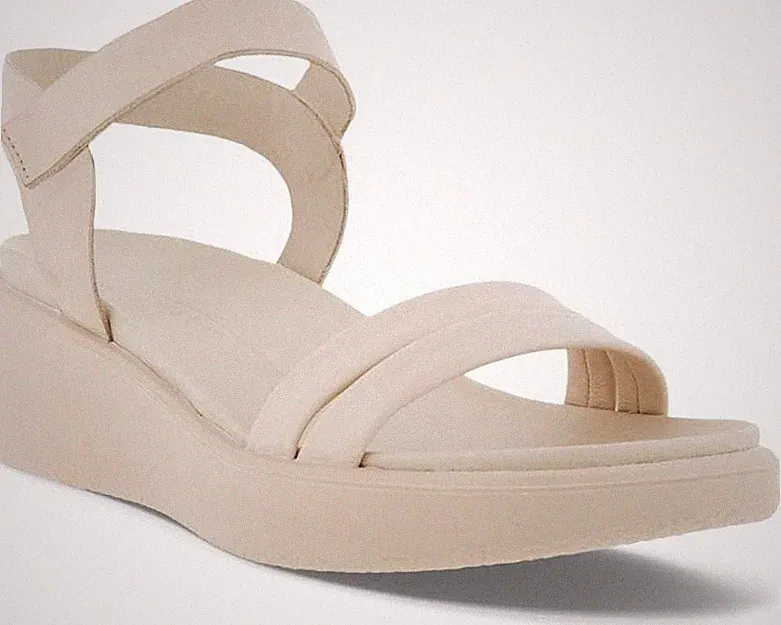 Ecco Flowt Wedge Lx W, Damen Sandalette mit Absatz EU39 UK 6 Limestone
