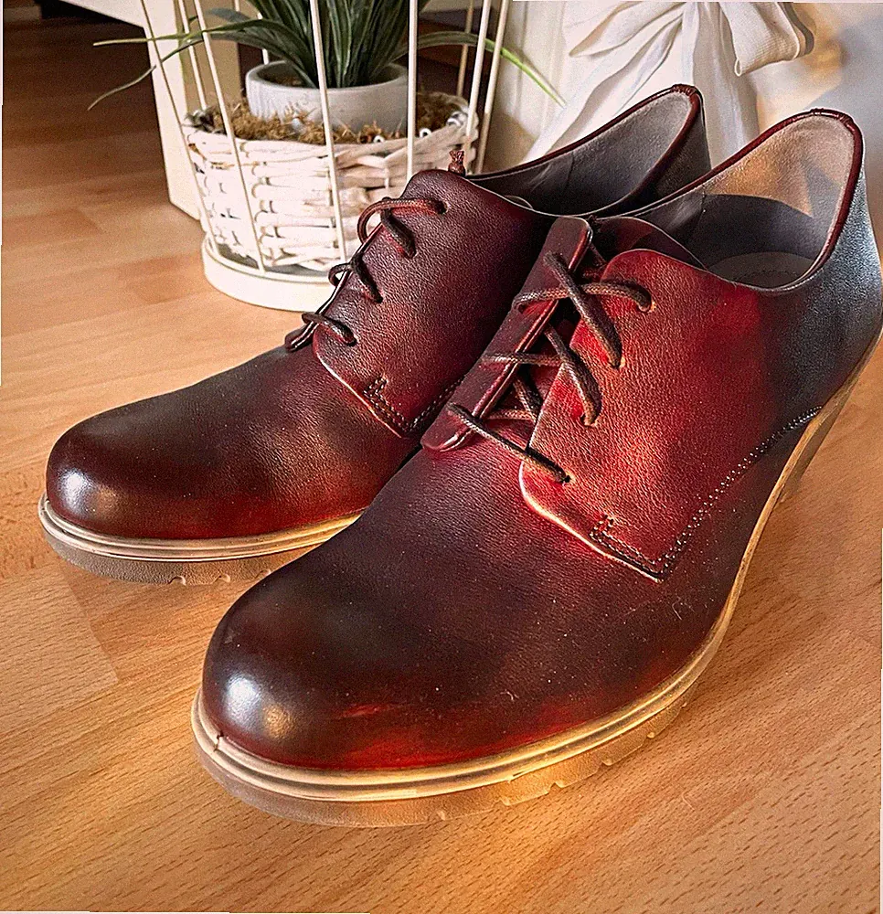 ECCO Keil Ankle Booties* Leder bordeaux braun* zum reinschlüpfen*Gr.40*top Zust.