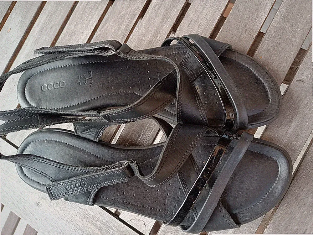 Ecco Sandalen Damen schwarz Sandalette offene Schuhe Gr. 42 #tibp0lu neuwertig
