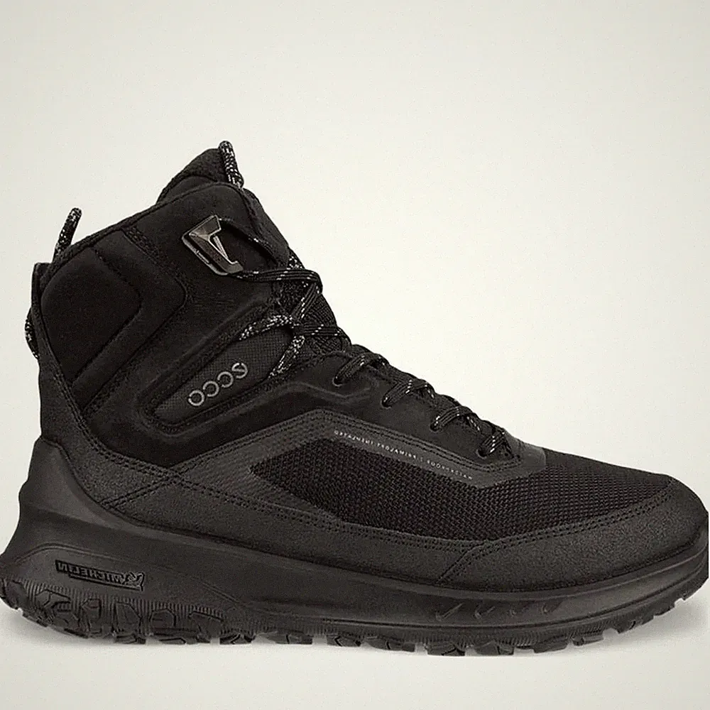 ECCO Ult-Trn Damen Schwarze Keilabsatz Lederstiefeletten Freizeit 824313-51094
