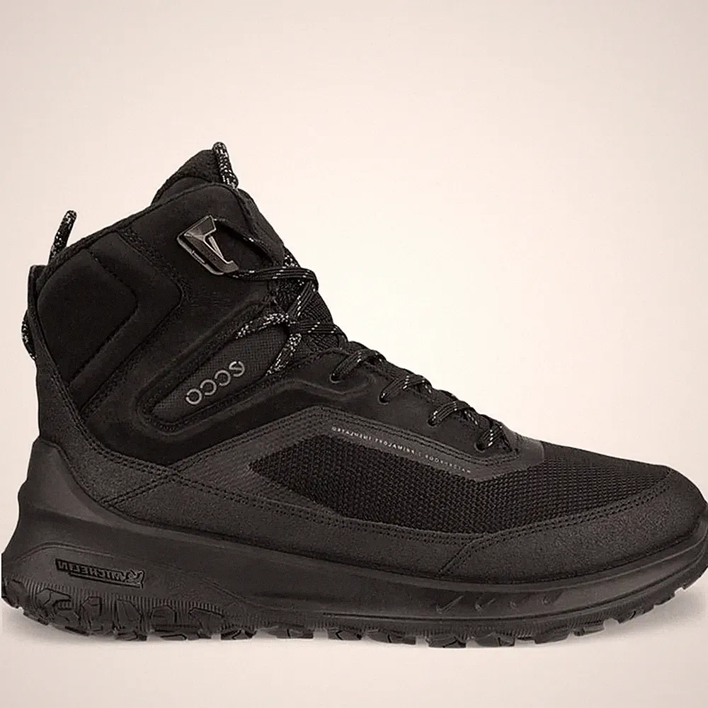ECCO Ult-Trn Damen Schwarze Keilabsatz Lederstiefeletten Freizeit 824313-51094