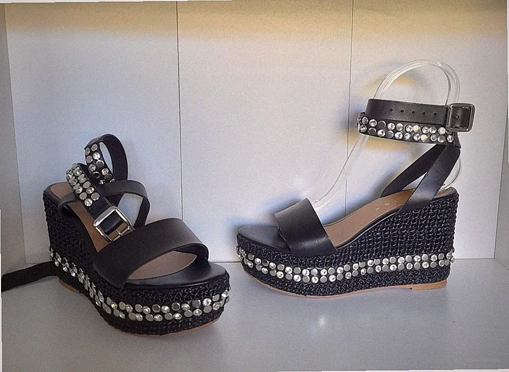 Echtleder Sandalen mit Strass Fiorina Gr. 38