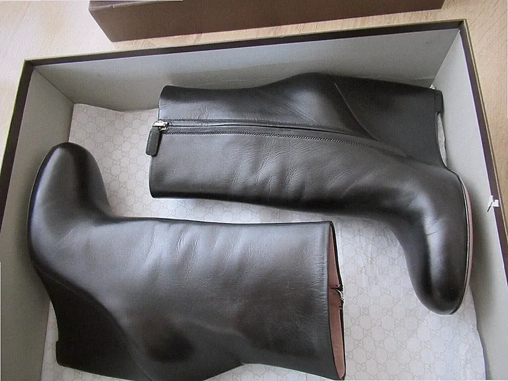 Einzigartige hochwertige Stiefeletten von GUCCI 100%Original gr.39 Schwarz=NEU