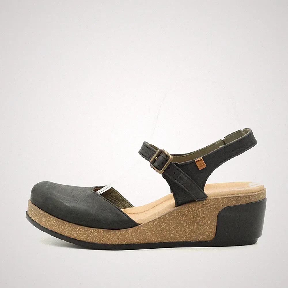 El Naturalista Damen Sandale EU 40 5001 Schwarz Verstellbarer Riemen Komfort