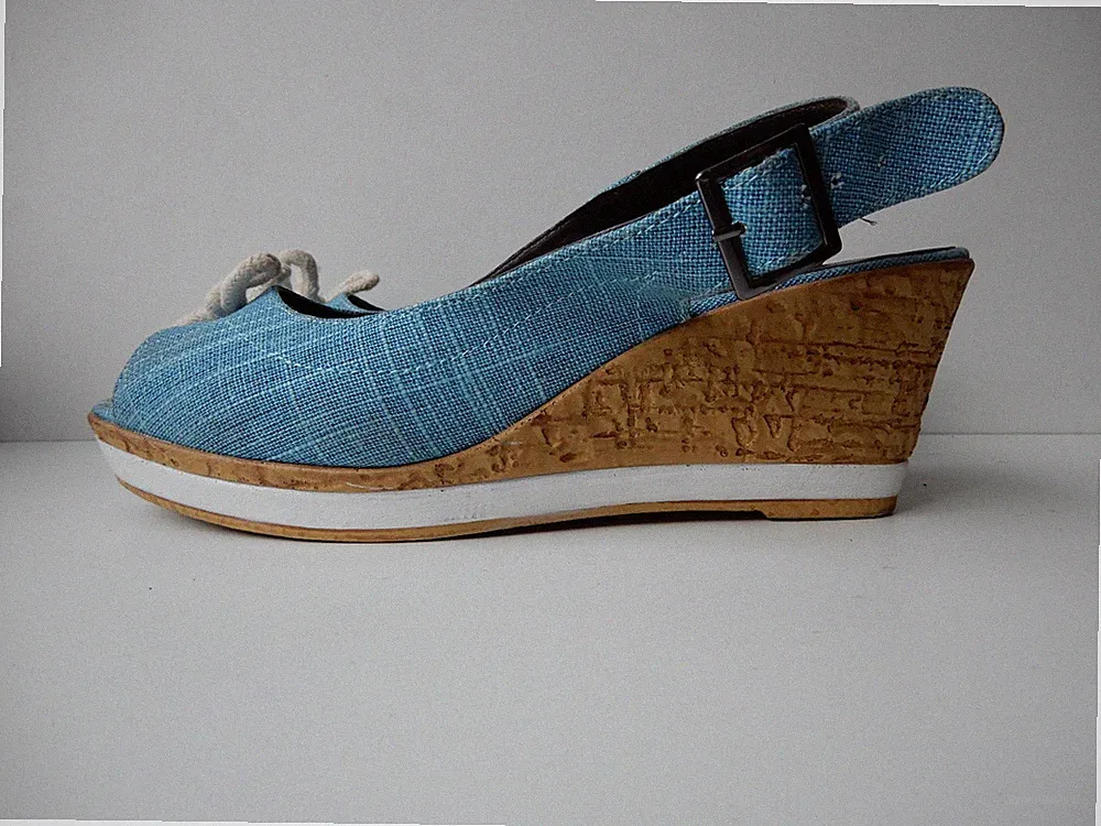 Elegante Damen Sandaletten Blau Gr.37